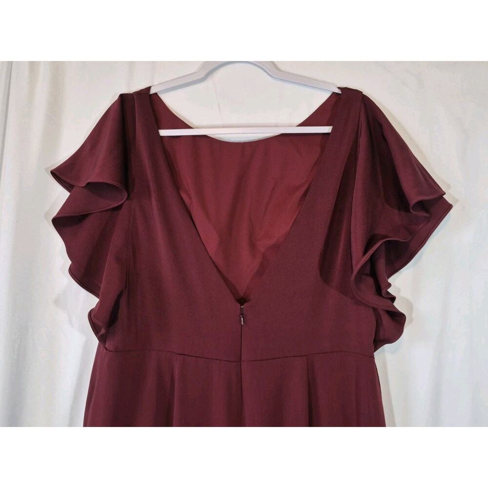 Marchesa Notte Bridesmaid Modena Maroon Party Evening Gown US 16 New w Tags - Picture 7 of 10
